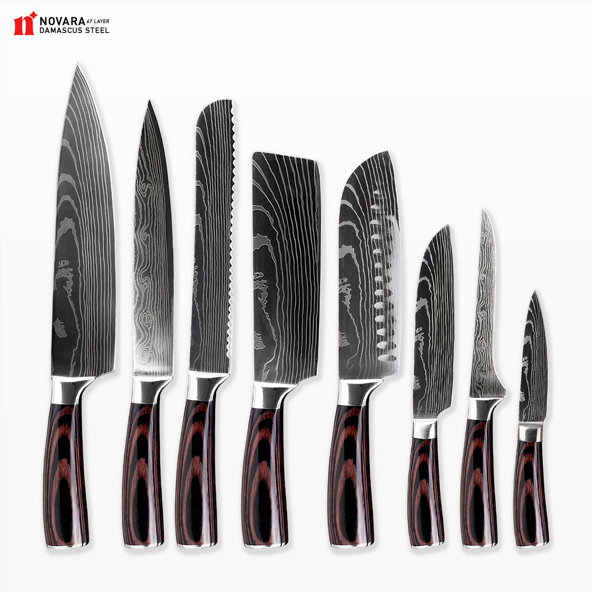 Novara Bonsai (盆栽の木) - Damascus Steel Knives