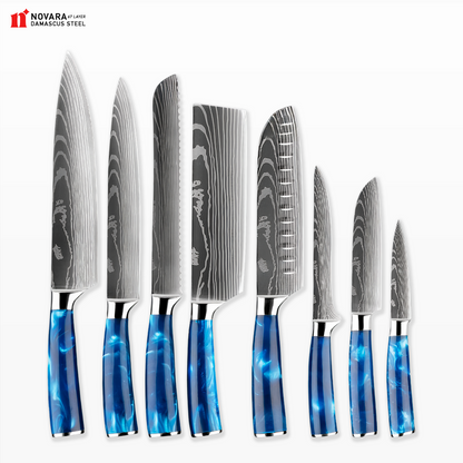 Novara Mottomo (最も青い) - Damascus Steel Knives